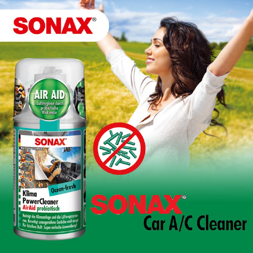 Chai xịt khử mùi dàn lạnh Sonax Car A/C Cleaner Ocean-fresh 100ml