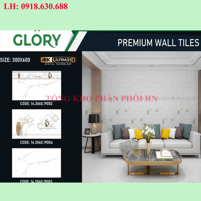 Gạch ốp men bóng đẹp 30x60 cho phòng khách, nhà tắm, vệ sinh prime cao cấp