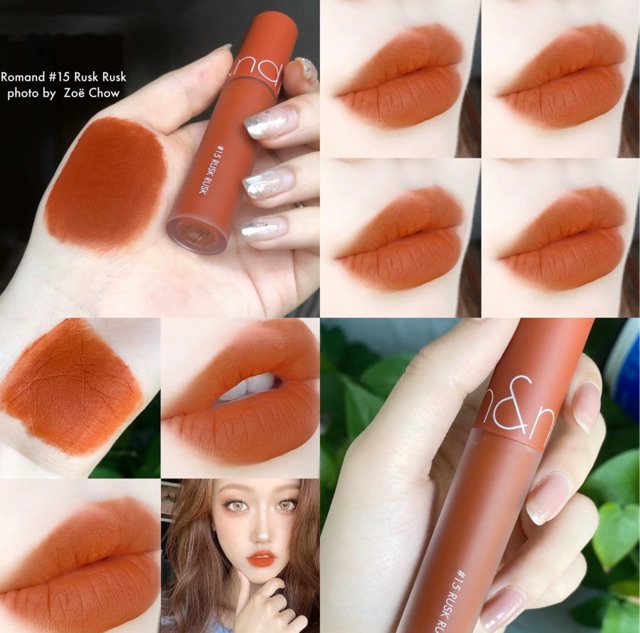 Son kem lì Romand Zero Velvet Tint màu Rusk Rusk