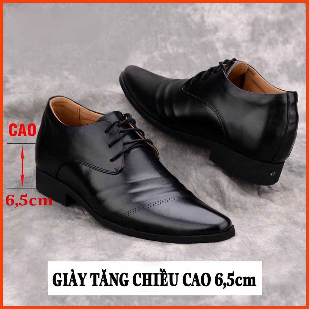 Giày tăng chiều cao nam 6,5cm BẢO NGỌC STORE ✅ Chất liệu da bò nguyên tấm phong cách công sở lịch lãm ✅ Mã TC2356