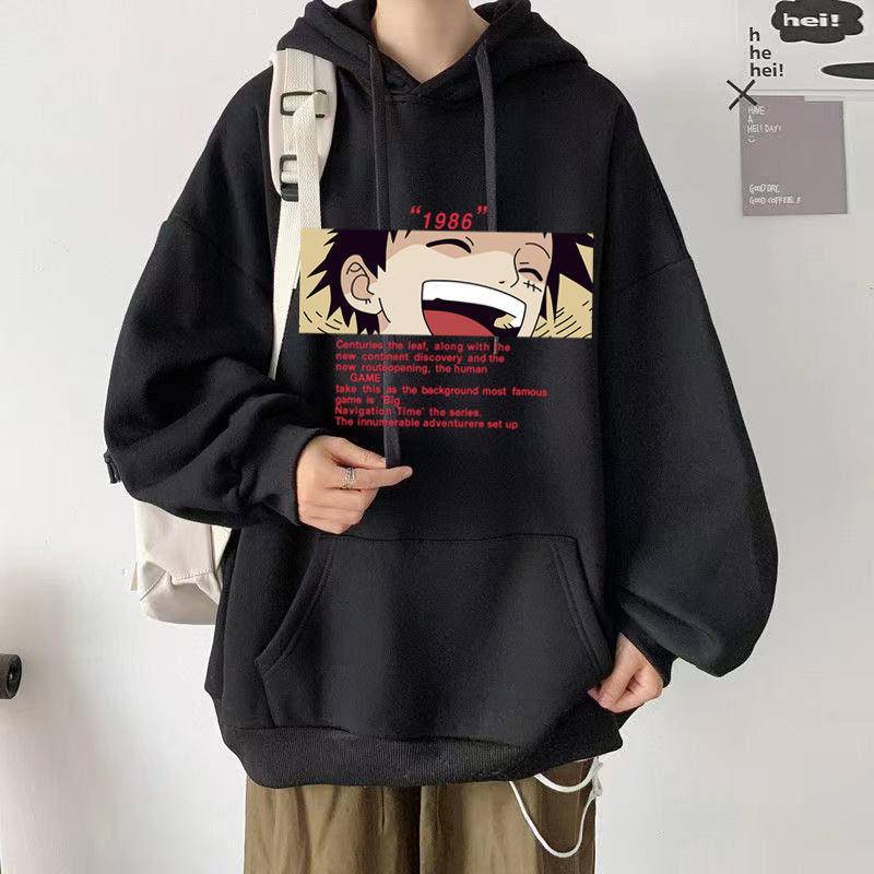 Áo khoác hoodie thu đông dày dặn in hình anime phong cách Hàn Quốc cho nam sinh