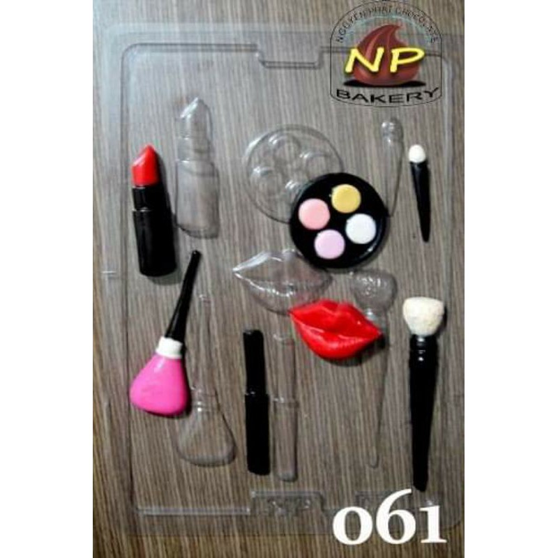 KHUÔN CHOCOLATE NHỰA CỨNG HÌNH MỸ PHẨM TRANG ĐIỂM MAKEUP TRANG TRÍ BÁNH KEM