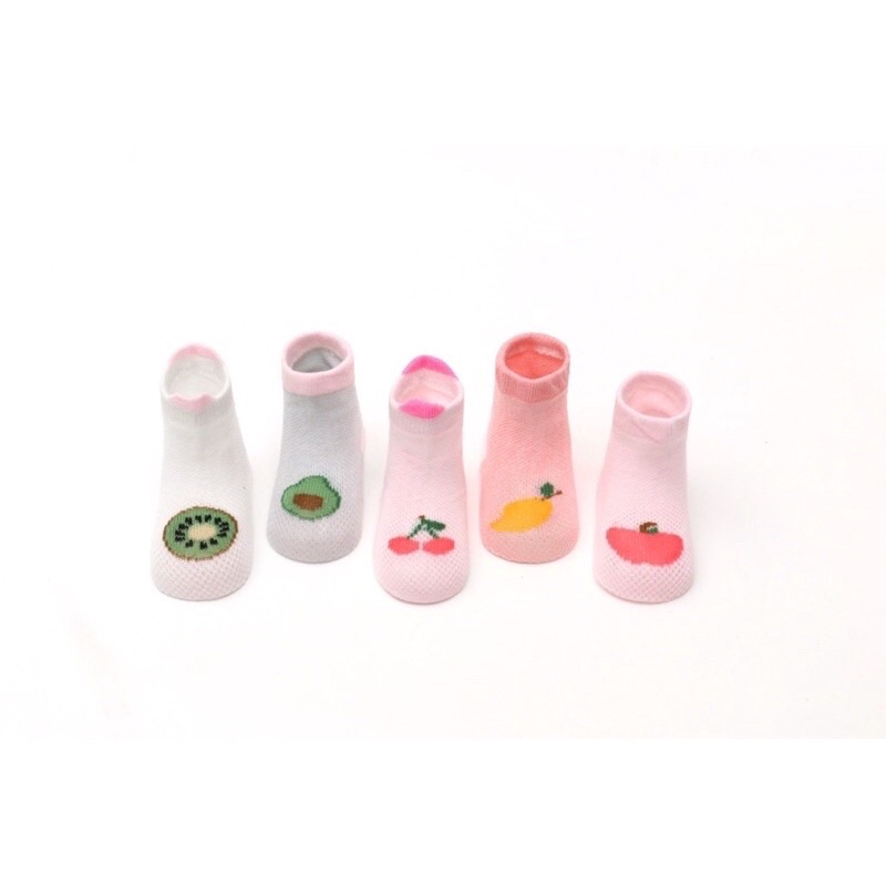 Sét 5 đôi tất lưới hoa quả cho bé loại đẹp
