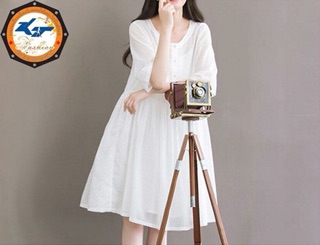 ĐẦM BABYDOLL TRẮNG HẠT (KÈM VÁY 2 DÂY)
