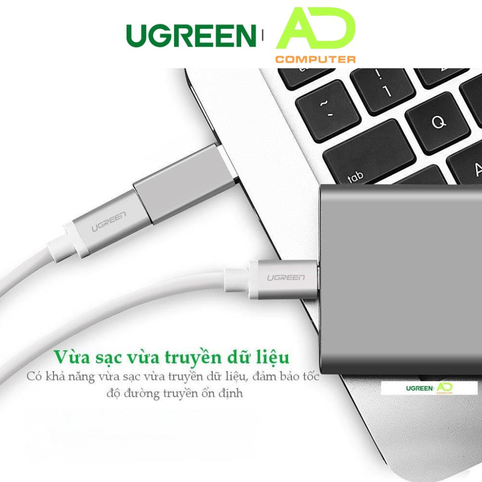 Adapter chuyển đổi USB 3.0 đực sang USB 3.1 Type C cái UGREEN US204 US276  dùng cho PC, laptop,book, điện thoại