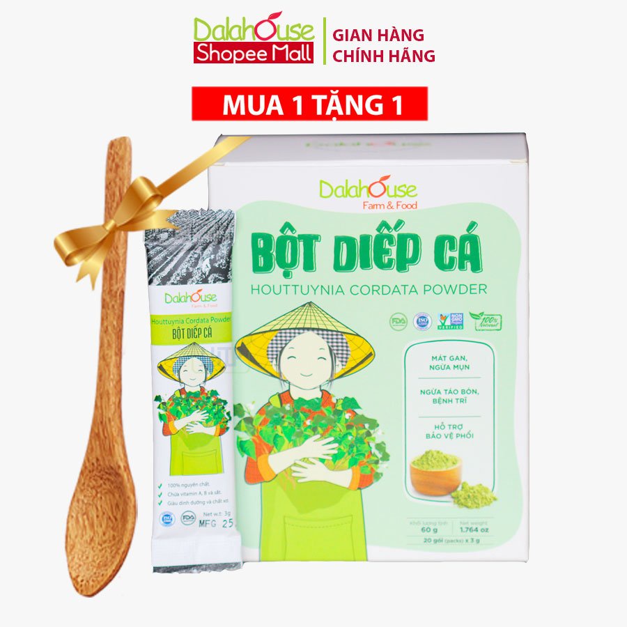 Dalahouse, Bột Diếp Cá sấy lạnh nguyên chất Dalahouse Lon 60g Đạt tiêu chuẩn Châu Âu