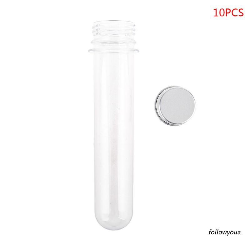 Set 10 Ống Nghiệm Nhựa Trong Suốt 40ml Dùng Đựng Kẹo Có Nắp Đậy Tiện Dụng