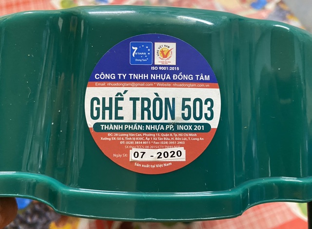 Ghế Nhựa Tròn Chân Inox Đồng Tâm