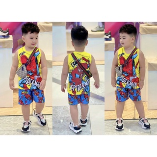 (22-35kg)Bộ sát nách thun lạnh bé trai