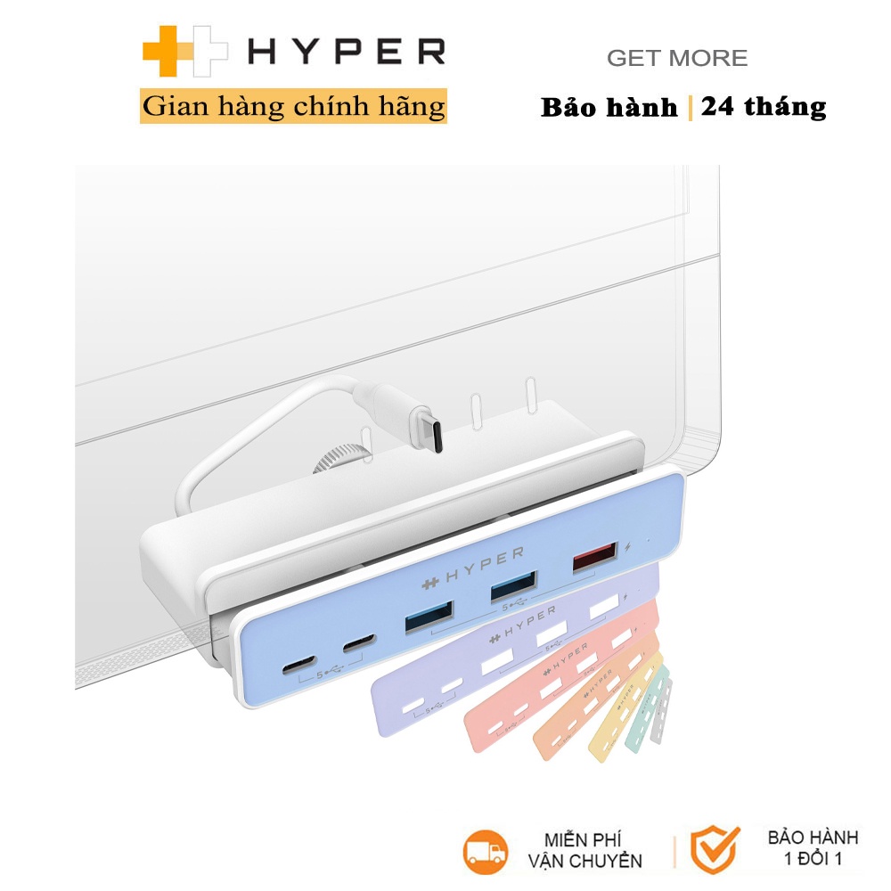 Cổng chuyển chuyên dụng HyperDrive 5in1 USB-C HUB for iMac 24&quot; - HD34A6 - Tặng kèm dán 7 màu