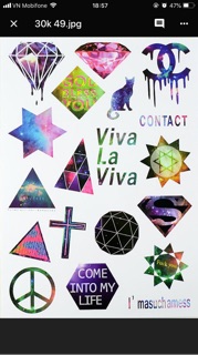 Set sticker pvc chống nước nền galaxy