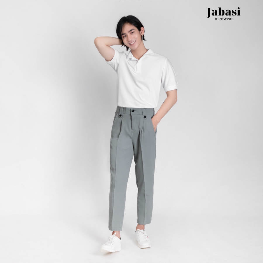 Quần âu nam hàn quốc mẫu mới Jabasi thiết kế cạp co giãn yrẻ trung hiện đại năng động unisex basic phong cách hàn