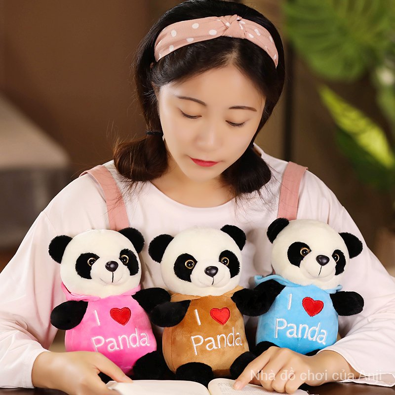 AIXINI Heart Panda Doll Panda Bear and Bodysuit Bear Plush Toys Kawaii Dress Bear Pillow Stuffed Animals Lover Birthday Gift Plushie