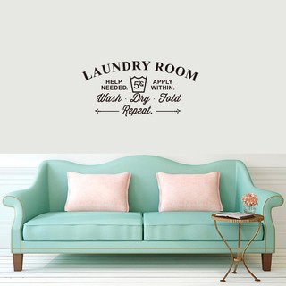Decal dán tường chữ Laundry