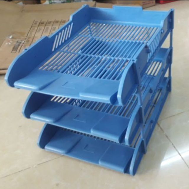 Khay đựng hồ sơ 3 tầng bằng nhựa nguyên sinh chắc chắn