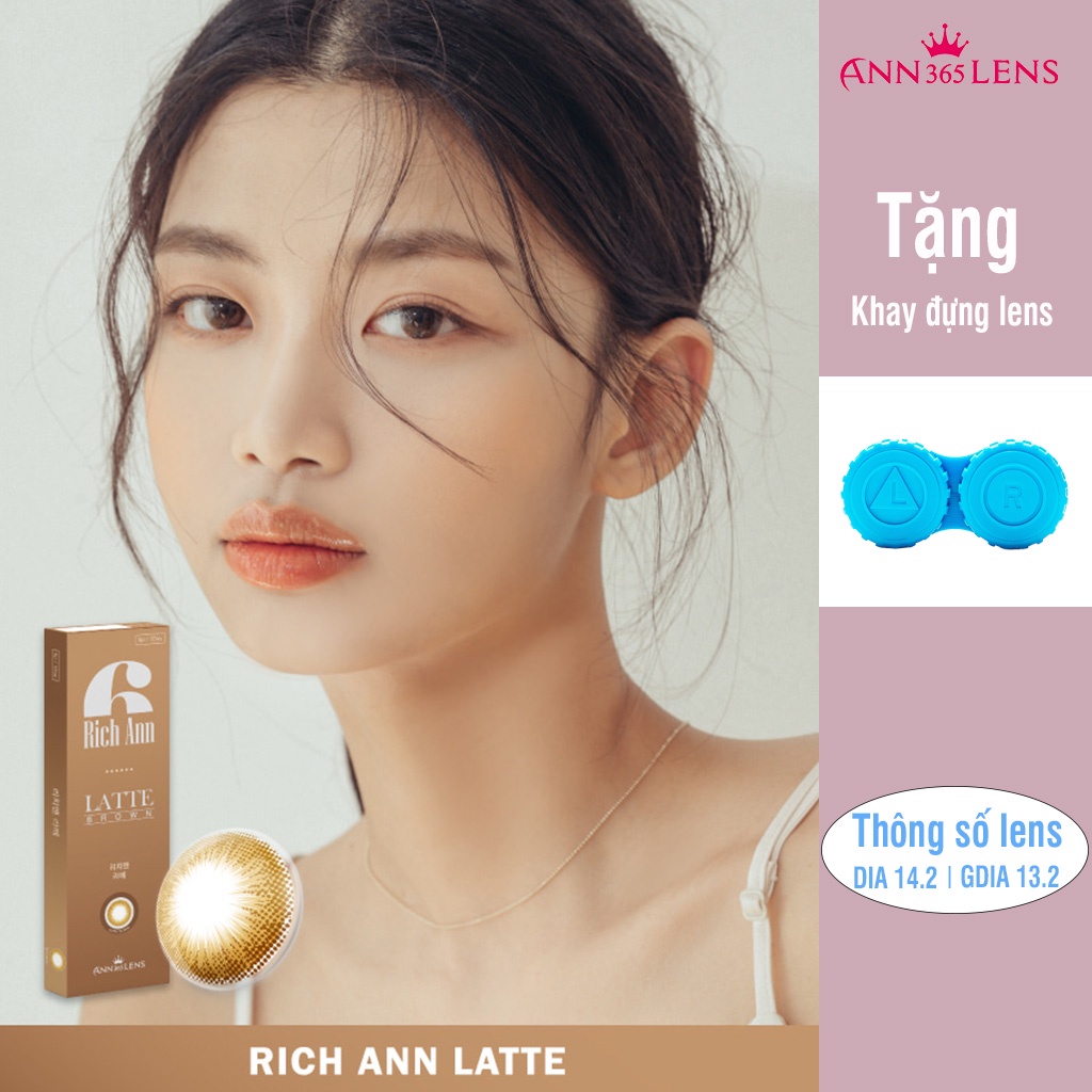 Kính áp tròng 1 ngày Latter ANN365, lens mắt màu nâu cam cao cấp siêu êm đeo thoải mái trong 12h full độ cận