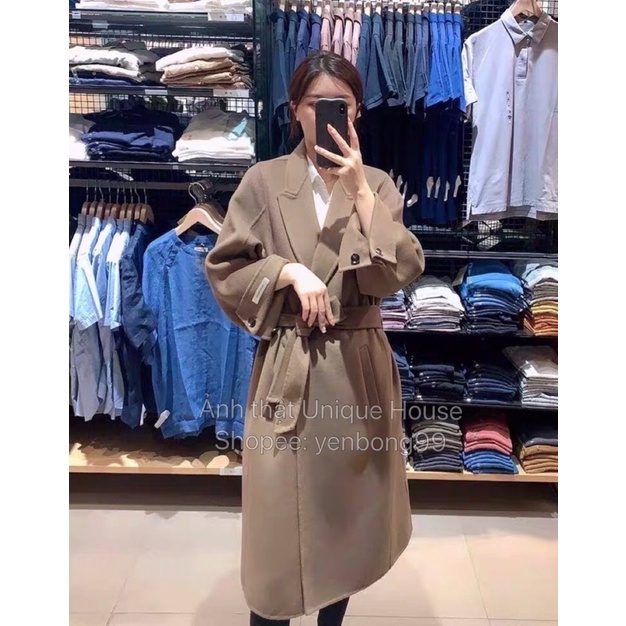 Áo choàng dạ dáng dài cổ vest có đai Ulzzang siêu xinh ❤️