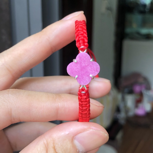 Vòng tay CỎ 4 LÁ RuBy handmade ( Quý khách vui lòng đọc kỹ mô tả để lựa chọn đúng sản phẩm )