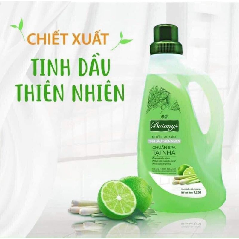 NƯỚC LAU SÀN TINH DẦU BOTANY DIỆT KHUẨN - ĐUỔI CÔN TRÙNG- ĐẬM ĐẶC 1,25ML (Hương Sả)