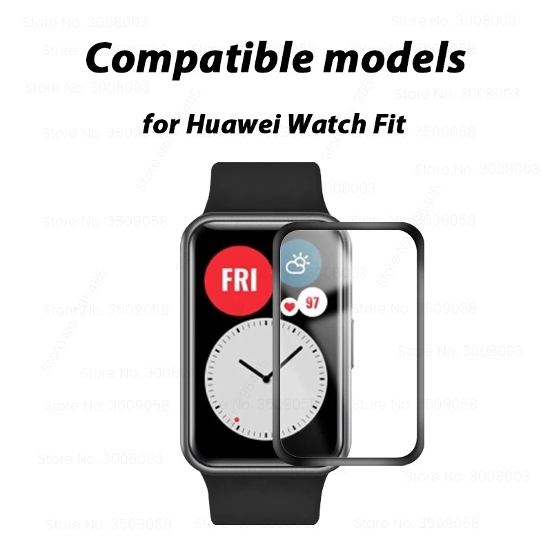 1 Miếng Dán Bảo Vệ Màn Hình Cong 9D Bằng Sợi Mềm HD Cho Đồng Hồ Huawei Watch Fit Mini
