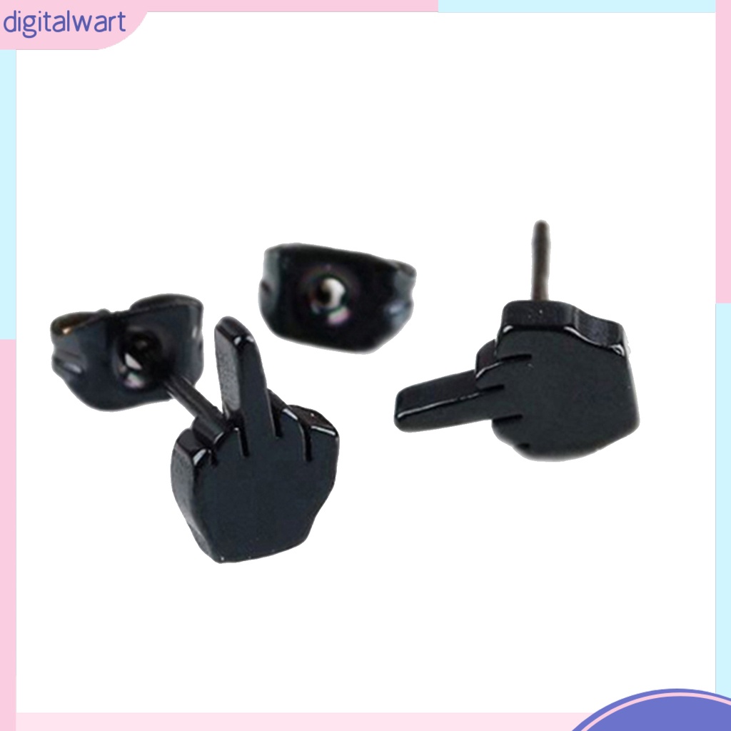 Dg DG✌❤ Khuyên Tai Thép Không Gỉ Không Gây Dị Ứng Họa Tiết Ngón Tay Cho Cuộc Sống Hàng Ngày