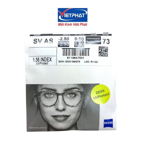 Tròng Kính Zeiss 1.56 Duravision Blue Protect UV Chính Hãng Đức