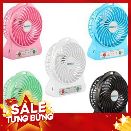 FREESHIP 99K TOÀN QUỐC_Quạt mini tích điện pin sạc để bàn 3 tốc độ gió