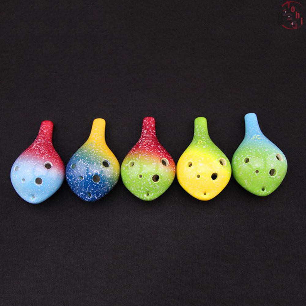 Sáo Ocarina 6 lỗ từ gốm sứ có dây đeo dành cho người yêu âm nhạc