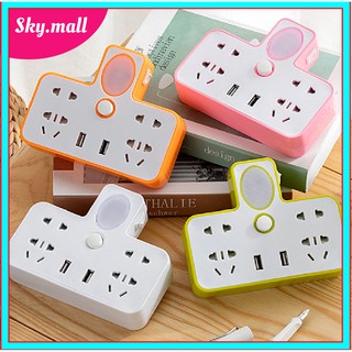 Ổ điện chia ổ đa năng, ổ cắm 6 đầu và 2 đầu usb tiện dụng