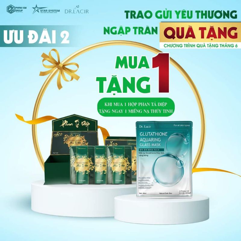 Phan Tả Diệp Senna Detox Thải Độc Ruột Dr lacir - Tặng mặt nạ thủy tinh 70k