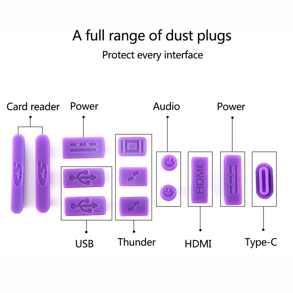 Nút Bịt Chống Bụi Nhiều Màu Sắc Cho MacBook Air Pro 13 15 16 inch 2020 2019 2018 M1 A2337 A2338 A2179 A2251 A2289 A2141 A2159 A1707 A1706