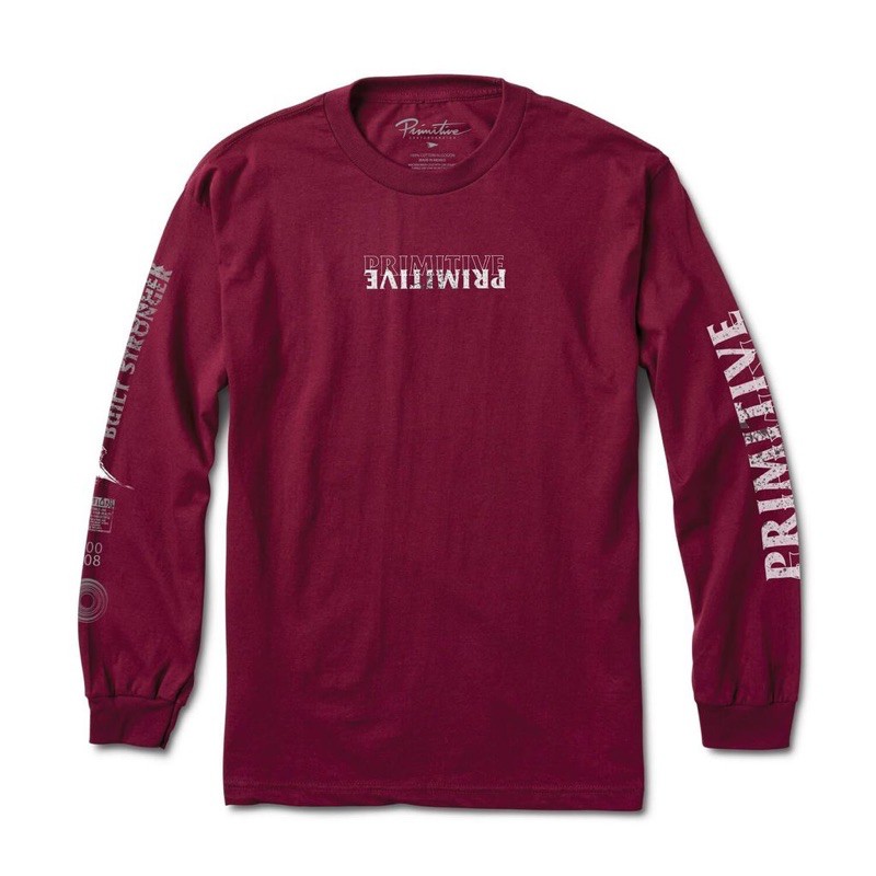 Áo thun Mỹ-PRIMITIVE ERUPT L/S TEE BURGUNDY
