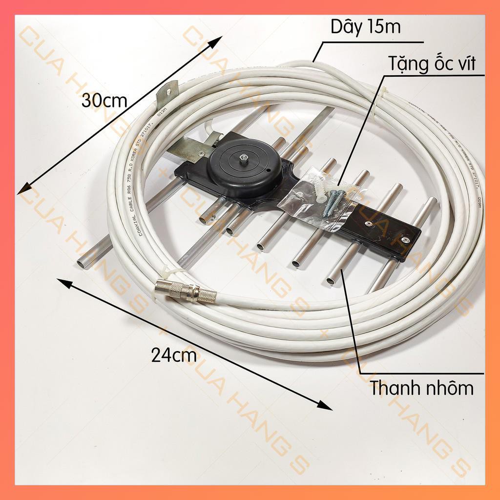 Ăng ten tivi kỹ thuật số Anten DVB T2 truyền hình mặt đất kèm dây 15m VNN