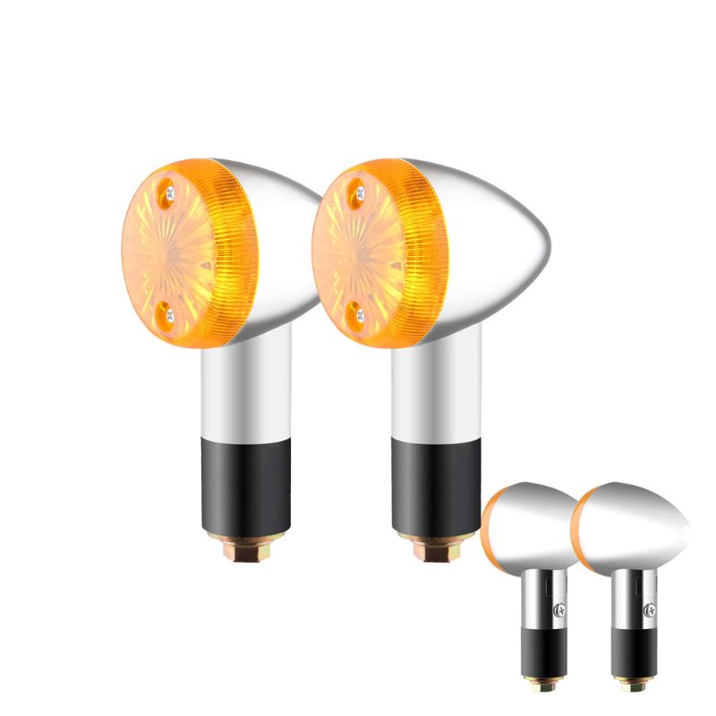 Set 2 Đèn Xi Nhan Trước Sau Màu Hổ Phách Cho Xe Mô Tô