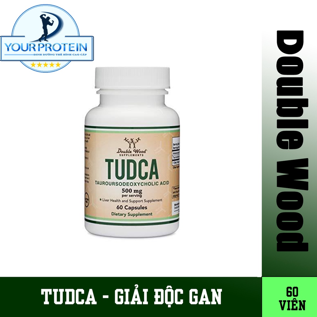 Double Wood - TUDCA 500MG - 60 CAPSULES - Hỗ Trợ Giải Độc Bảo Vệ Gan