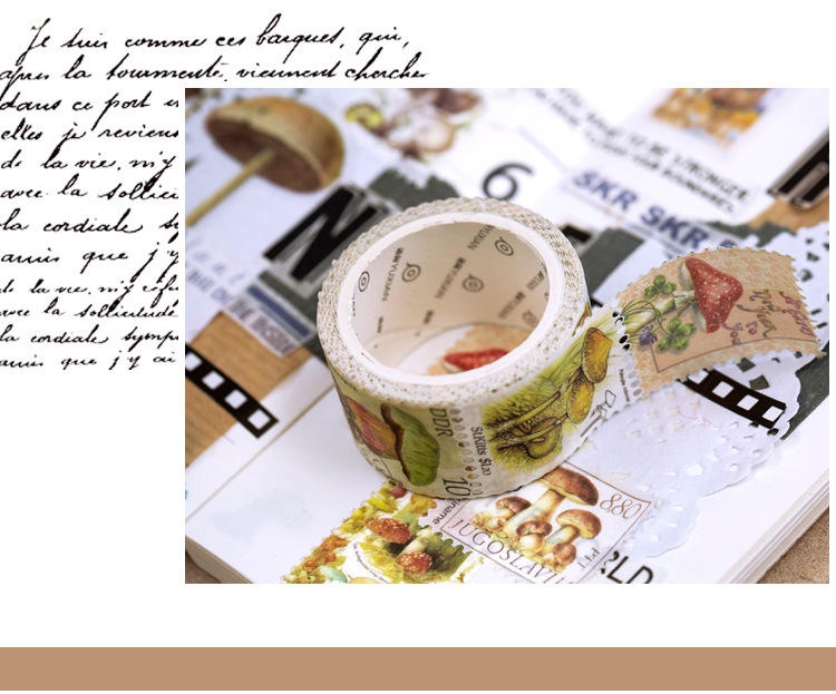 Cuộn băng dính washi tape có 8 kiểu tùy chọn trang trí sổ lưu niệm