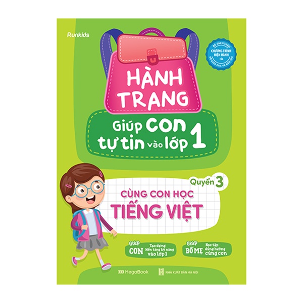 Sách Hành trang giúp con tự tin vào lớp 1 - Quyển 3: Cùng con học Tiếng Việt (Tặng khóa học tiếng anh online)