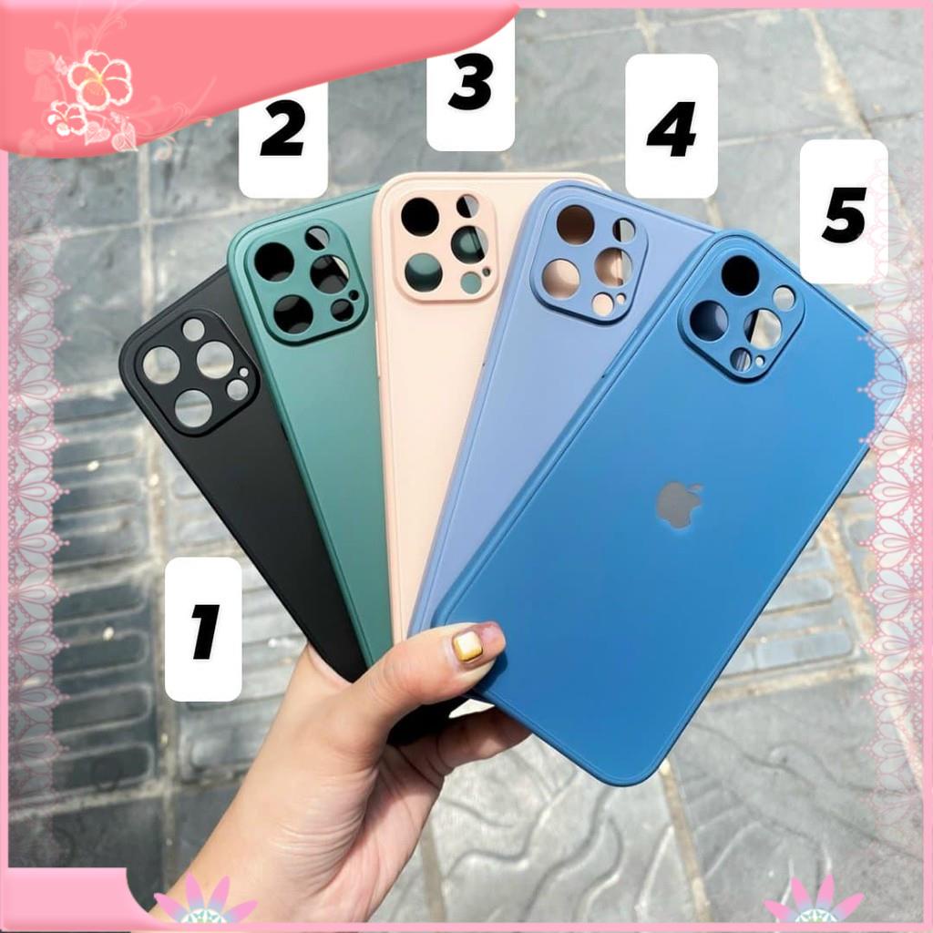 ( HÀNG HÓT)Ốp Lưng Kính Độ Viền Vuông Chống Bám Vân Tay iPhone 7 PLUS/X/XS MAX/11/11P/12/12 PRO M