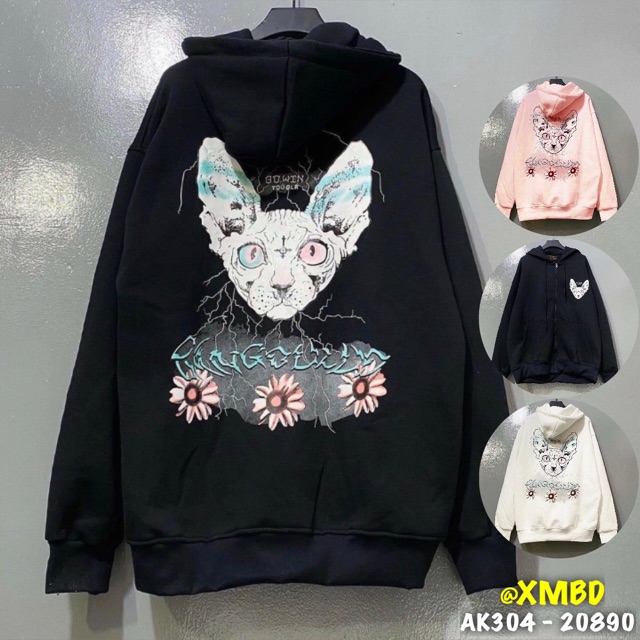 🎆𝐍𝐢̉ 𝐁𝐨̂𝐧𝐠 𝐋𝟏🎆 304 Áo Khoác Nỉ Hottrend "MEW" (Hình Thật) . | BigBuy360 - bigbuy360.vn