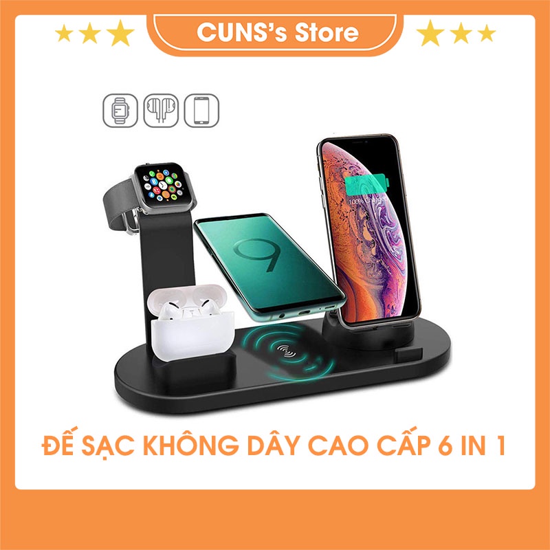 Đế Sạc Không Dây 6in1 Để Bàn Cao Cấp BXD-07A Sạc Nhanh 20W Phù Hợp Cho Mọi Thiết Bị - CUNS's Store