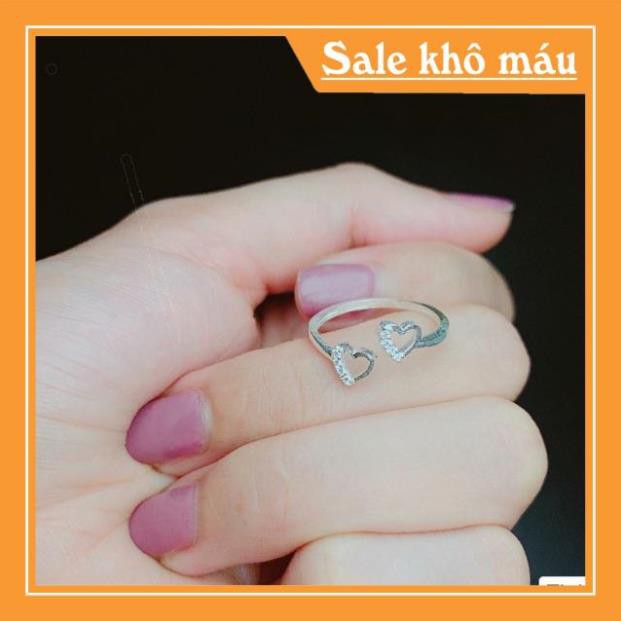 Gía xưởng Nhẫn tim đôi bạc ta