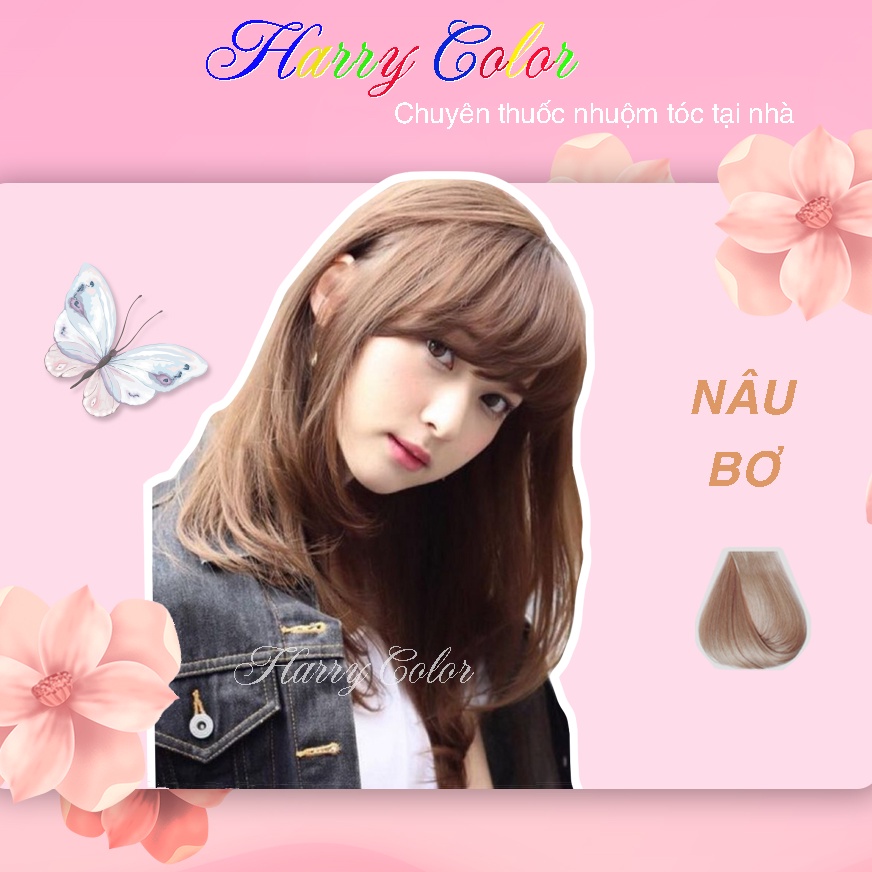 Thuốc nhuộm tóc 💕 FREESHIP >50K 💕 Nhuộm tóc màu Nâu bơ - nhuộm tóc tại nhà + tặng kèm oxy trợ nhuộm