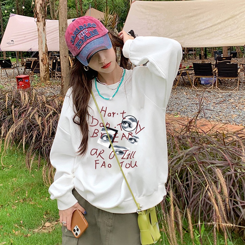 NRVP Áo Thun Tay Dài Oversize In Họa Tiết Phong Cách Hàn Quốc Thời Trang Cho Nam Và Nữ