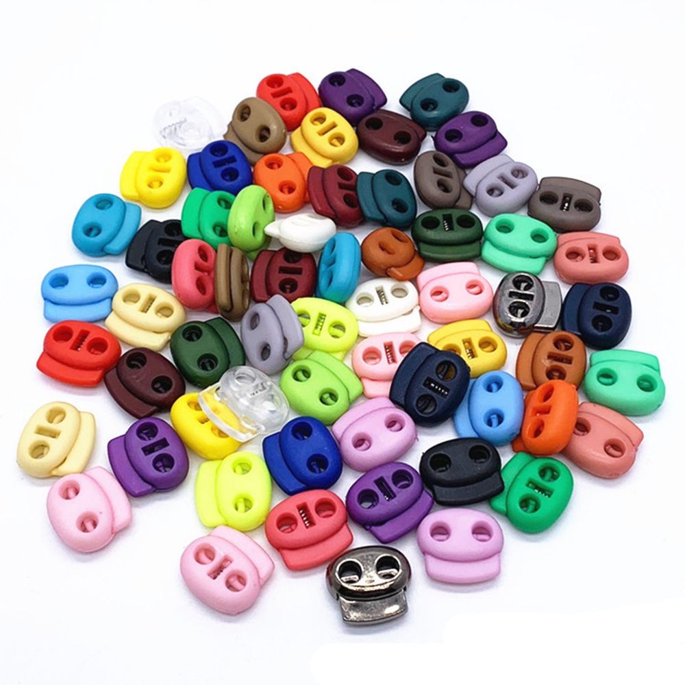 CONOPERY Set 20 nút bấm chặn dây giày thể thao bằng nhựa nhiều màu sắc kích thước 20x18mm 4mm chất lượng cao