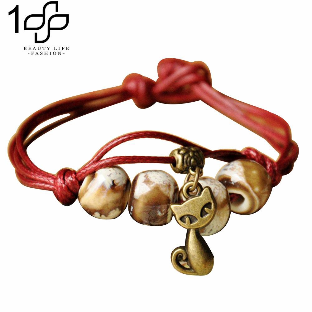 Vòng đeo tay xâu hạt gốm xinh xắn và vintage cho cả nam và nữ