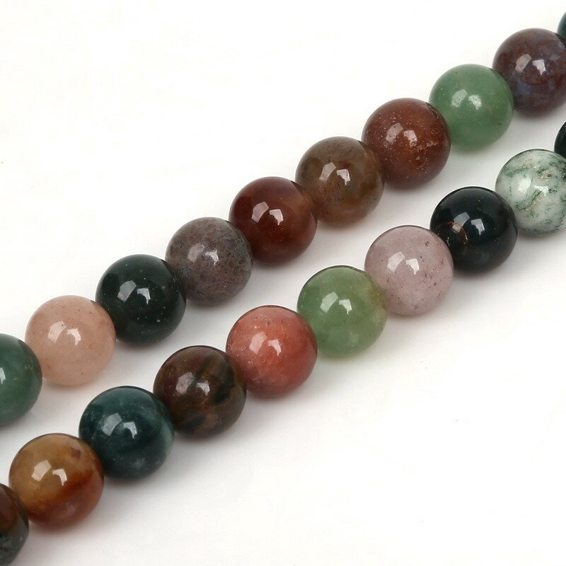 Chuỗi hạt đá mã não tròn lỗ xỏ lớn 16 "4 6 8 10mm dành cho làm trang sức