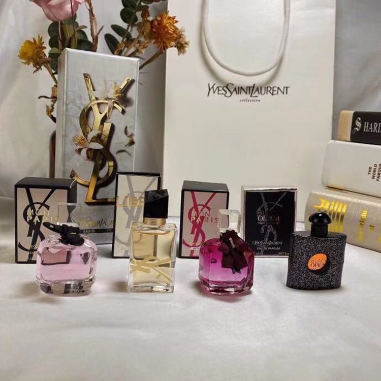 [Có Bill/Chính Hãng] Set Nước Hoa YSL Saint Laurent Phiên bản Q Black Opium Reversal Paris Free Water Hộp quà 7,5ml x4 | Thế Giới Skin Care