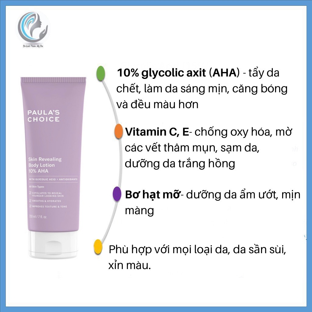 Kem dưỡng trắng da toàn thân AHA 10% Paula’s Choice DB02