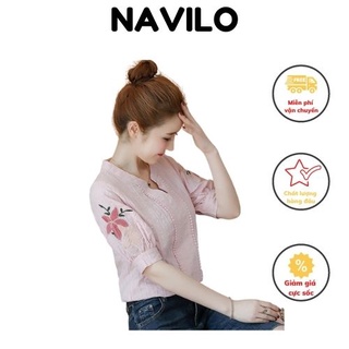 Áo sơ mi nữ công sở from rộng đẹp kiểu hàn NAVILO SM003