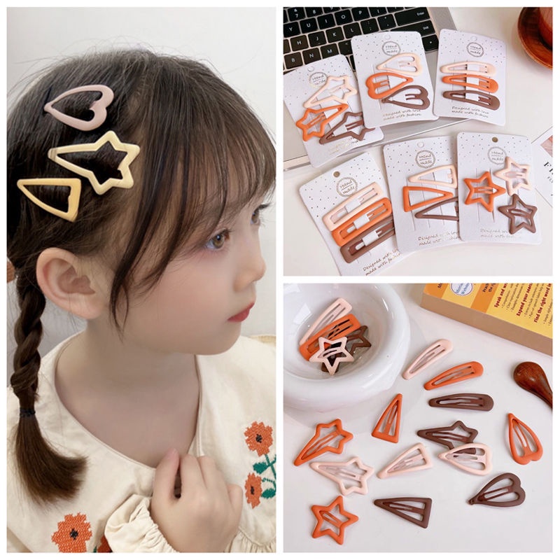Set 3 Kẹp Tóc Màu Kẹo Đơn Giản Thời Trang Hàn Quốc